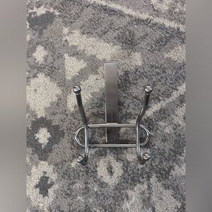 Over-the-Door Double Hook in Brushed Silver